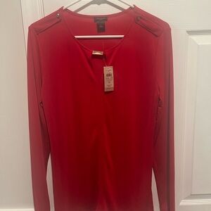 Ann Taylor Red Knit Top- Size:M-NWT